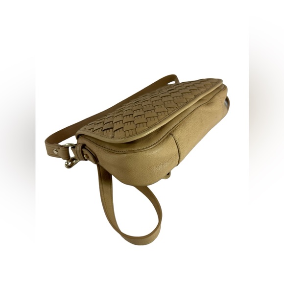 Vintage COLE HAAN beige leather woven shoulder bag crossbody - Picture 7 of 13